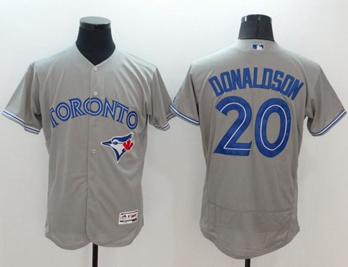 Blue Jays #20 Josh Donaldson Grey Flexbase Authentic Collection Stitched MLB Jersey - Click Image to Close